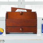 원목 빈티지 슈케어 박스 앤틱브라운 서랍형 분리 보관 / 구두약 브러쉬 가죽 구두 용품 : 케어서플라이