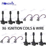 6PCS 22448-8J115 22448-8J11C UF349 5C1403 닛산 VQ35DE 패스파인더 ELGRAND TERRANO 3.5 LTR 1995-2009 용 점화 코일 : 디보스코어