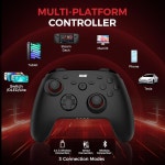 IINE 무선 PC 컨트롤러, 홀 효과 조이스틱/트리거가 있는 프로 1000Hz 폴링 속도 / 1000mAh 배터리가 게임패드, 멀티 플랫폼 지원(블랙)... 