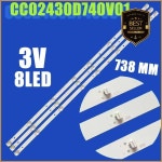 LED 백라이트 CC02430D740V01 HTY-43UHD11B-S2 NVX-43U329MSY U43G8100QK STV-43FDUBK1R LD-43SU8921BS용 : 3globalmarket