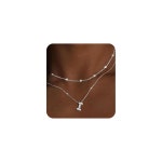 팬시 골드 이니셜 목걸이 선물 틴 걸 여자친구 트렌디한 소재 레이어드 버블 레터 주얼리 생일 A. Gold : 코어상품마켓