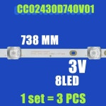 LED 백라이트 CC02430D740V01 HTY-43UHD11B-S2 NVX-43U329MSY U43G8100QK STV-43FDUBK1R LD-43SU8921BS용 : 3globalmarket