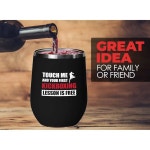 무술 블랙 에디션 와인 텀블러 12온스 - 킥복싱 레슨 무료 - 셀프 디펜스 태권도 팬 주짓수 트레이너 스포츠 강사 낙관적인 복싱 스포츠 벨라 킥... 