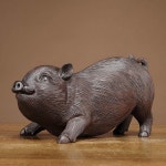 돼지 모형 조각상 흑돼지 고깃집 대형 야외 작은 1쌍 실물 농장 블랙 소품 정제흑단길이13cm[싱글] : 폰이테일