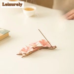 핑크 매화 향 홀더 빈티지 선 가든 버너 명상 향기로운 양초 향로 차 도구 장식품 공예 1. 14X7.6X3CM : 지이유38호점