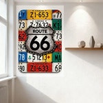 루트 메탈 사인 빈티지 여행 번호판 벽장식 홈 맨케이브 카페 레트로 하이웨이 기념품 1. 하얀색 : 지이유21호점