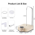 식수 디스펜서 펌프, 2-5갤런 저그용 자동 전기 데스크톱 물 펌프, USB 충전, 가정, 사무실, 캠핑용 5갤런 물 펌프 Black : Amazing009
