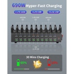 다중 장치용 690W 충전소 이중 100W PD PPS 포트가 있는 20포트 USB : 난다직구3