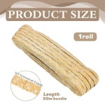 핑거인스파이어 52.49야드 황마 밀짚 리본 모자 만들기 0.45인치 와이드 밀리너리 모자 밀짚 브레이드 리본 황마 밀짚 공예 리본 샌디 브라운... 