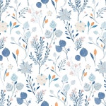 PEO 블루 플로럴 벽지 식물 침실용 43 데코 방수 497CM 페이퍼 자체 종이 접착  17 3 x 197 : 오늘도 탐나