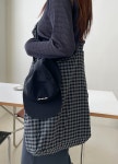 H3003 린넨 셔링 체크 빅사이즈 크로스백 귀여운 숄더백 여신룩코디 데일리백(1/C) : ROSY CABINET