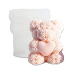 캔들 수지 기둥 왁스 비누 꽃 표본 점토 공예를 위한 사랑의 실리콘 몰드가 Ice Cream Bear : 비즈로직