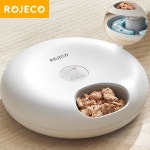 ROJECO 6 식사 자동 펫 피더 습식 건식 식품 용 스마트 고양이 디스펜서 Kibble 액세서리 : 도우몰32