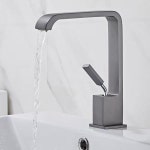 호환  세면대 황동 검정흰색 폭포 화장실 욕실 세면대 카운터 위 온수 및 냉수 : GUCCIRED