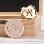 맞춤형 3cm 심플 레터 디자인 점토 도자기/비누 스탬프 세트- 축제/생일/웨딩 금속 헤드 1개 및 블랙 : CompanySON