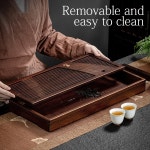 원목 차판 대나무 차 트레이 물 저장 배수 탱크 푸얼 차 테이블 소서 서랍 트레이 차 예식 도구 S : 스토리샾입니다