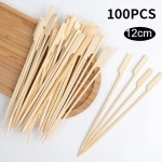 100개 대나무 꼬치 일회용 바베큐 도구 캠핑 케밥 칵 파티 천연 100pcs : 주니에르마켓