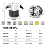 조광 가능 LED COB 스포트라이트 천장 램프 AC85-265V 7W 12W 18W 눈부심 방지 LED 매입형 다운라이트 원형 스팟 램프 실내 조명... 
