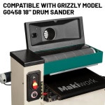 드럼 샌더 공급 벨트 컨베이어 - 그리즐리 18인치 G0458 드럼 샌더, 실리콘 카바이드, 18인치 x 44-1/2인치, 100 그릿 장착 가능 : 신부상사
