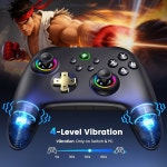 무선 PC 게이밍 컨트롤러 - 홀 리매핑 스위치 IOS 게임패드 버튼, 유선 블루투스 퓨어 블랙. : 온슈어데이