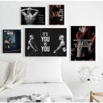 피트니스 영감 포스터 동기 부여 인용문 마음과 몸을 정복하십시오 인쇄 캔버스 회화 벽 그림 홈 룸 장식 1. 5 : 바이몰43호점