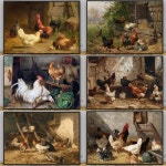 빈티지 생동감 넘치고 귀여운 농장 닭 오리 동물 아트 포스터 캔버스 프린팅 시골 농가 전원 주택 집 벽장식 그림 1. 12 : 바이몰10호점