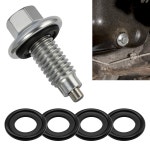 수로샤 M12x1.75mm 오일 드레인 플러그, 엔진 너트 볼트, 5개의 고무 인서트 개스킷이 장착된 뷰익 쉐보레 GMC용, OEM # 11518377... 