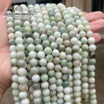 천연석 녹색 Maotian 옥 둥근 구슬 4 6 8 10 12mm 보석 만들기 팔찌 목걸이 액세서리 15 선택 : 주니에르마켓