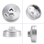 BMW 호환 아우디 호환 벤츠 호환용 알루미늄 오일 필터 렌치 소켓 제거 도구 74mm 14 플루트 903 실버 색상 : 리베솔