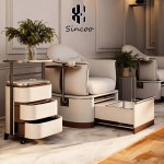 3단 다기능 살롱 트롤리 특수 도구 보관 캐비닛 이발소 고급 헤어 살롱 카트 : 망고에이치