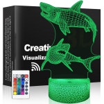 Shark 3D 일루전 야간 조명 동물, USB LED 테이블 램프, 터치 센서 및 16 : 레몬1