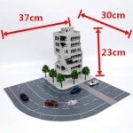 Mycity1 144, 1 100 규모의 도시 장면, 파괴된 건물과 도로, 수제 모형 디스플레이 플랫폼 1:144 : bestie10