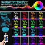 Shark 3D 일루전 야간 조명 동물, USB LED 테이블 램프, 터치 센서 및 16 : 레몬1