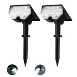 어반 포싱커 올 뉴 솔라 스팟 라이트 야외 방수 20 LED 플래그 2가지 모드 경로 파티오 정원 나무 깃발 수영장용 랜드스 스포트라이트(2팩... 