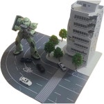 Mycity1 144, 1 100 규모의 도시 장면, 파괴된 건물과 도로, 수제 모형 디스플레이 플랫폼 1:144 : bestie10