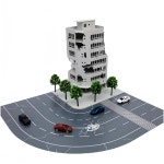 Mycity1 144, 1 100 규모의 도시 장면, 파괴된 건물과 도로, 수제 모형 디스플레이 플랫폼 1:144 : bestie10