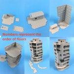 Mycity1 144, 1 100 규모의 도시 장면, 파괴된 건물과 도로, 수제 모형 디스플레이 플랫폼 1:144 : bestie10