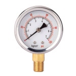 WINAMOO 0-100 Psi 압력 게이지, 스테인리스 스틸 케이스가 있는 1/4인치 NPT 하부 마운트, 정수 필터 우물 펌프 에어 타이어 저압... 