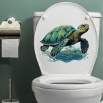 바다거북 스티커 접착식 화장실 만화 다기능 방수 배경 장식 탈부착 1. One Size : 유라이프몰1호점
