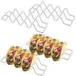 HAIJSEVR 타코 홀더 세트 4개, 스테인리스 스틸 스탠드, 각 랙에는 바 멕시칸 파티 베이킹을... 보관되어 있습니다 - 오븐 그릴 식기 : 하우젠트