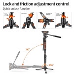 카메라용 모노포드 피트 Q6 유체 가 있는 DSLR 71 25인치 COMAN 스탠드 비디 Black01 : 옥지바