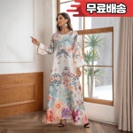 중동 무역 의류 많은 무슬 여성복  프린팅과다이아몬드 장식 아바야 cw91795 : 사이전자