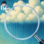 푸른 비의 시간 하늘에서 내리는 힐링 구름 블루 클라우드 그림 인테리어 캔버스 액자 (6호 20호 30호 40호 50호 60호) : 낭만 갤러리 에디션