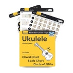 우쿨렐레 코드 차트 치트 시트 - 음악 학습 도구 음계, 키 및 배우기 이론이 쉬워졌습니다! 초급 중급 플레이어를 위해 Uke 재생을 빠르게... 