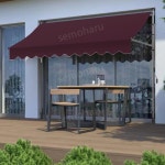 수동 야외 방수 테라스 어닝 차양막 비막이 처마 카페 매장 농막 그늘막 천막 캐노피 (1) : 네스트원26