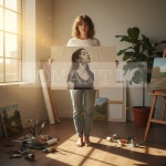 흐르는 순간 비 내리는 감성 흑백 여성 인물 아트 그림 인테리어 캔버스 액자 (6호 20호 30호 40호 50호 60호) : 낭만 갤러리 에디션