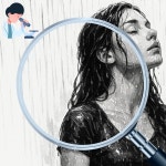 흐르는 순간 비 내리는 감성 흑백 여성 인물 아트 그림 인테리어 캔버스 액자 (6호 20호 30호 40호 50호 60호) : 낭만 갤러리 에디션