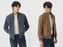코오롱 브렌우드 스웨이드 가죽 자켓 남자 천연 산양가죽 블루종 남성점퍼 봄 숏 블루 컬러 : 브렌우드 여수
