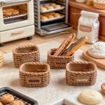 라탄 브레드 바구니 레진 DIY 소품 장식 미니어처 인형의집 인테리어 : 둥비몰