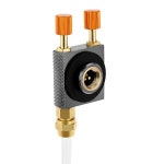 프로판 가스 충전 호스 LPG-OD 탱크 어댑터 좌측 구리 핸드휠 우측 및 배출 피팅 : 포리세븐코퍼레이션